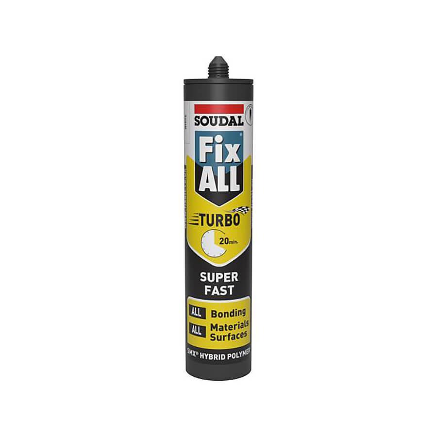 Soudal Fix All Turbo Super Fast Hybrid Polymer Adhesive 290ml White