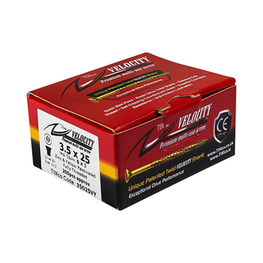 Picture of Timco Velocity Multi-Use Screw Yellow PZ3 6.0x100mm Box 100