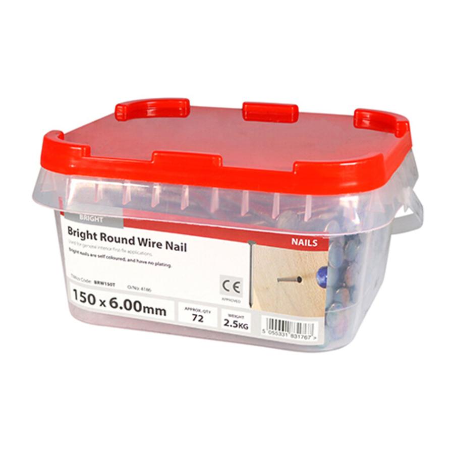 Picture of Timco Bright Round Wire Nails 150mm 2.5kg Tub