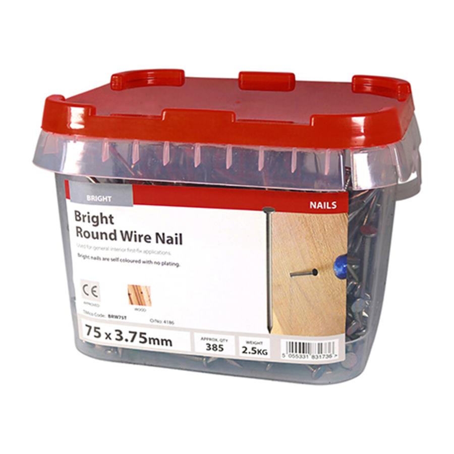 Picture of Timco Bright Round Wire Nails 75mm 2.5kg Tub