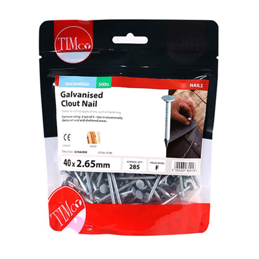 Picture of Timco Galvanised Clout Nails 2.65x40mm 500g