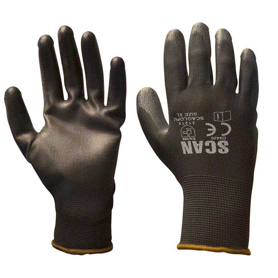 Picture of Scan Black Pu Coated Glove Sz9 (pk12)